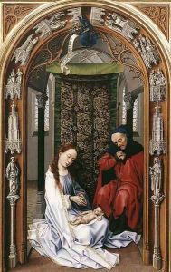 Miraflores Altarpiece: left panel (or Mary Altarpiece) by Rogier van der Weyden