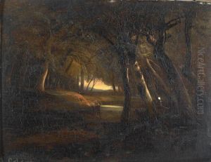 Waldlichtung Mit Bach by Alexandre Calame