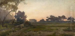 Dammerungslandschaft Mit Festung by Arthur Jean Bapt. Calame