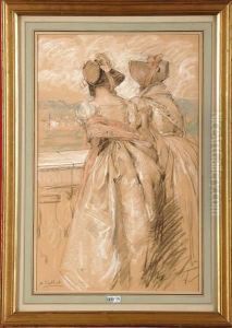 Elegantes Au Balcon by Antoine Calbet