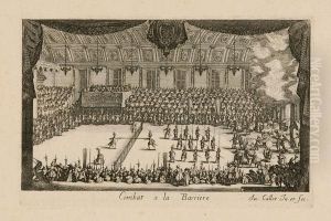 Le Combat A La Barriere by Jacques Callot
