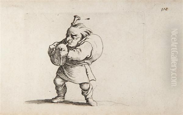L'homme Au Gros Dos Orne D'une Rangee De Boutons - Le Joueur De Cornemuse - view 1
