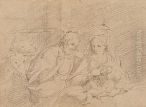 Sacra Famiglia by Jacopo Alessandro Calvi Il Sordino