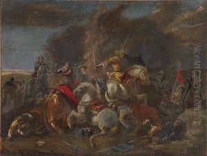 A Calvary Battle Scene by Antonio Calza