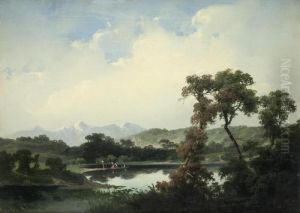 Paesaggio Lacustre Con Figure