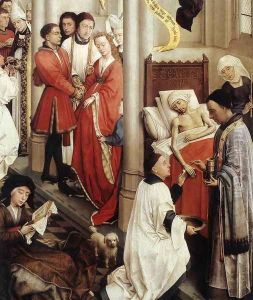 Seven Sacraments Altarpiece: right wing [detail: 1] by Rogier van der Weyden