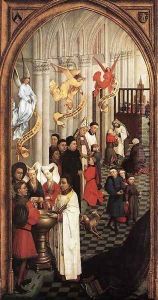 Seven Sacraments Altarpiece: left wing by Rogier van der Weyden