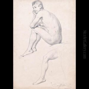 Studio Per Nudo Maschile by Alcide Davide Campestrini