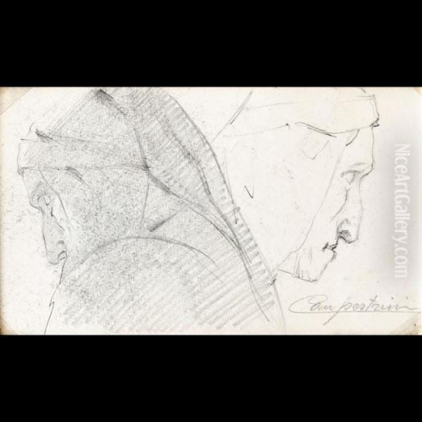 Studio Per Profili Di Figure Classiche - view 1