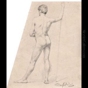 Nudo Maschile Di Schiena by Alcide Davide Campestrini