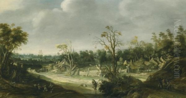 A Landscape With Travellers Near A Hamlet - view 1