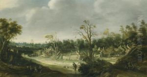 A Landscape With Travellers Near A Hamlet