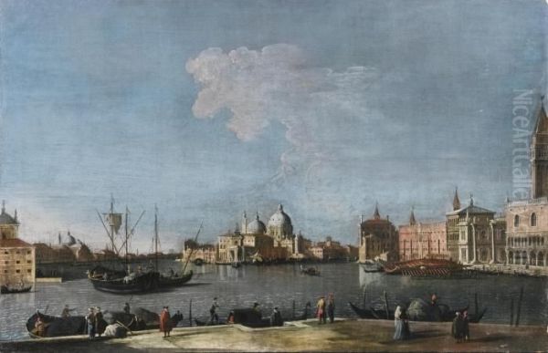 Venice, A View Of The Bacino Di
San Marco Looking Towards The Punta Della Dogana, With The Bucintoro
Anchored At The Edge Of The Piazzetta - view 1
