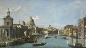 The Grand Canal, With The Punta 
Della Dogana And The Church Of Santa Maria Della Salute In The Distance,
 Venice