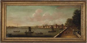 View Of The Thames With Westminster Abbey, London