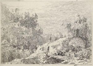 Paysage De Montagne Avec Cinq Ponts by (Giovanni Antonio Canal) Canaletto