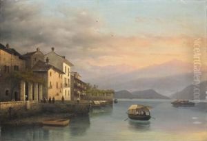 Sul Lago All'imbrunire by Guiseppe Canella