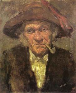 Head of an Old Man Smoking