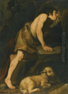 Saint John The Baptist Drinking From A Spring by Caravaggio