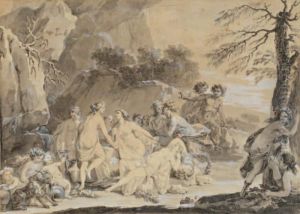 Nymphe Et Satyres by Jacques Philippe Caresme