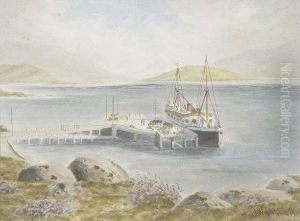 Unloading Coal At Harbour by Joseph Carey Carey