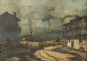 Paesaggio Con Case by Vittore Antonio Cargnel