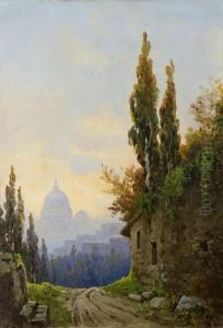 Veduta Di Roma Con San Pietro In Lontananza