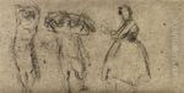 Etude De Femme Et Deux Etudes D'atlantes (verso) - view 1