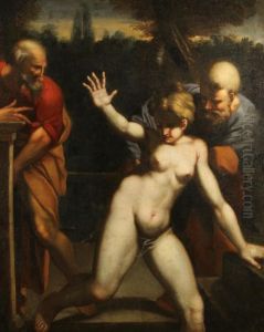 Suzanna And The Elders by Agostino Carracci