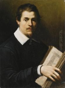 Portrait Of A Gentleman, Half Length, Holding A Book by Annibale Carracci