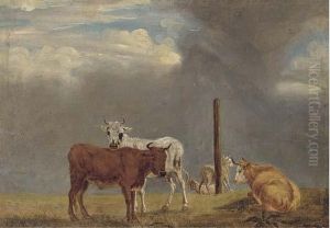 Cattle In A Landscape by Michiel Carre