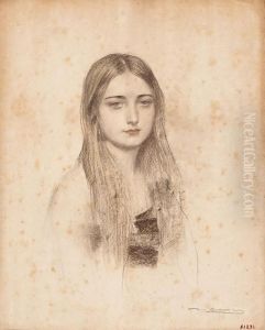 Retrato De Una Joven by Ramon Casas