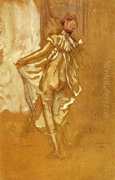 A Dancing Woman in a Pink Robe, Seen from the Back - view 1
