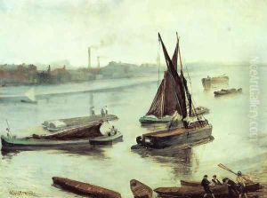 Grey and Silver: Old Battersea Reach by James Abbott McNeill Whistler