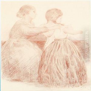 A Mother Helps Her Daughter With Her Clothes by Mary Cassatt