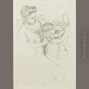 Looking Into The Hand Mirror (no. 2) by Mary Cassatt