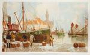 De Visschershaven Van Oostende by Hendrick, Henri Cassiers