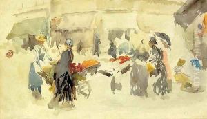 Flower Market by James Abbott McNeill Whistler