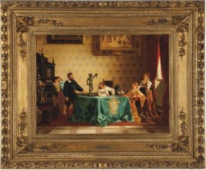 Cellini Present A Statue To The First Duke Of Tuscany by Amos Cassioli