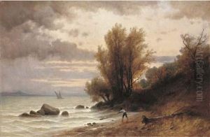 Abendstimmung Am Seeufer by Gustave Castan