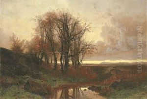 Flusslandschaft Im Herbst by Gustave Castan
