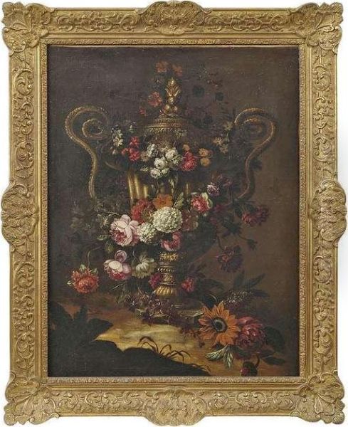 Blumenstilleben Mit Einer Schlangenhenkelvase - view 1