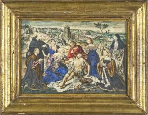 Compianto Sul Cristo Morto Con Due Donatori by Giovanni B. (Il Genvovese) Castello