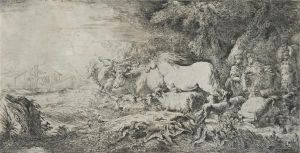 L'entree Dans L'arche De Noe by Giovanni Benedetto Castiglione