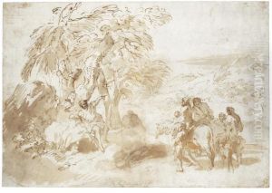 St. John The Baptist Preaching In The Wilderness by Giovanni Benedetto Castiglione