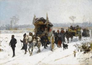 Une Ambulance Internationale Par Un Temps De Neige