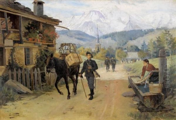 Chasseurs Alpins A Combloux Avec Le Mont-blanc - view 1