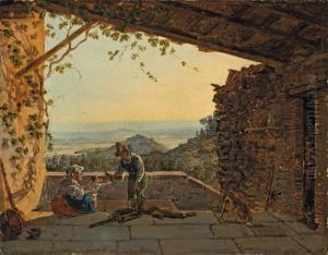 Die Heimkehr Des Bauern Von Der Hasenjagd by Franz Ludwig Catel