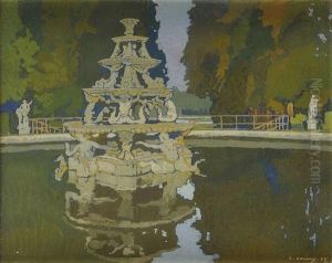 Fontaine Au Chateau De Versailles by Leon Cauvy