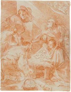 L'adorazione Dei Pastori by Giacomo Cavedone